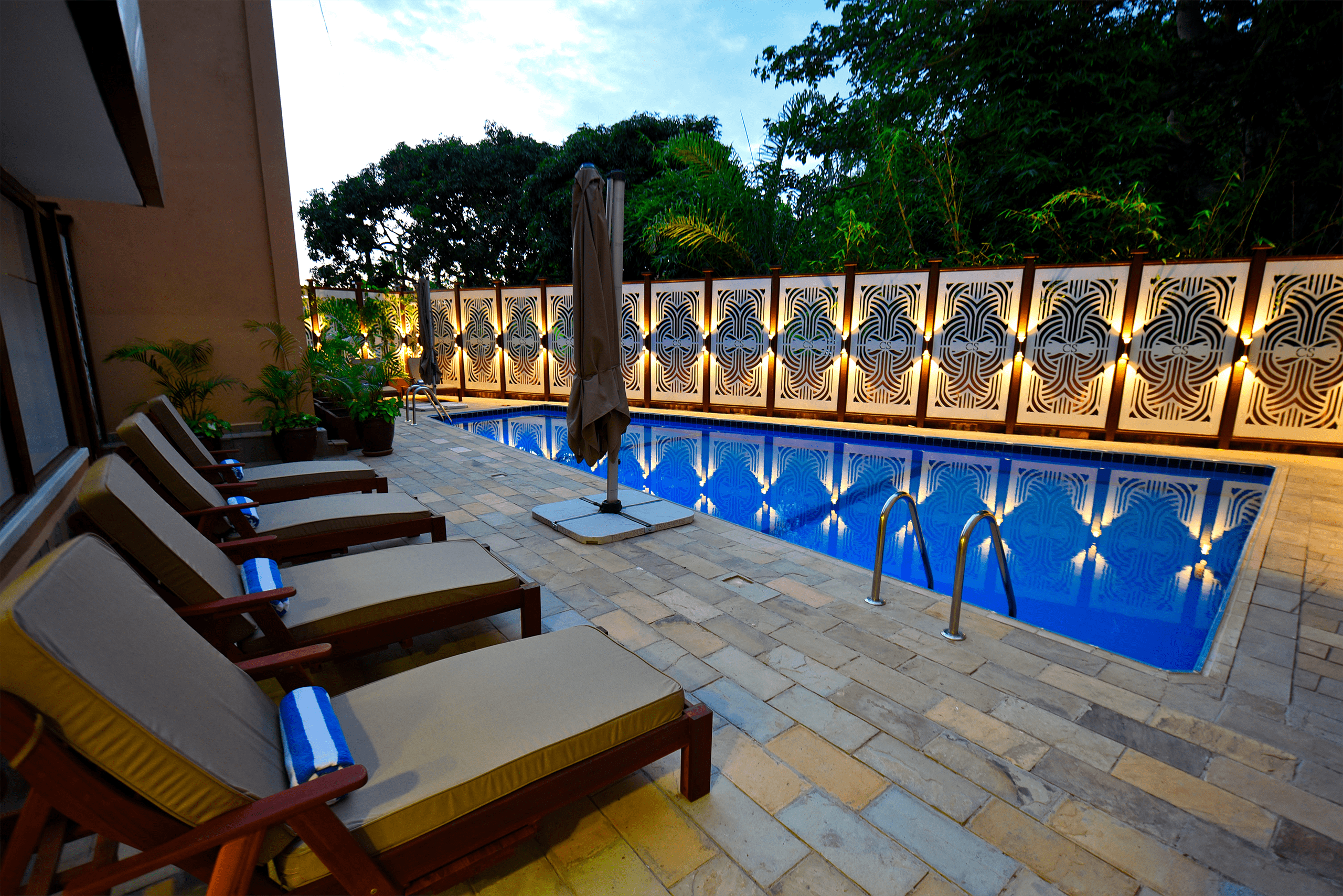 Hotel gym and pool in Kampala