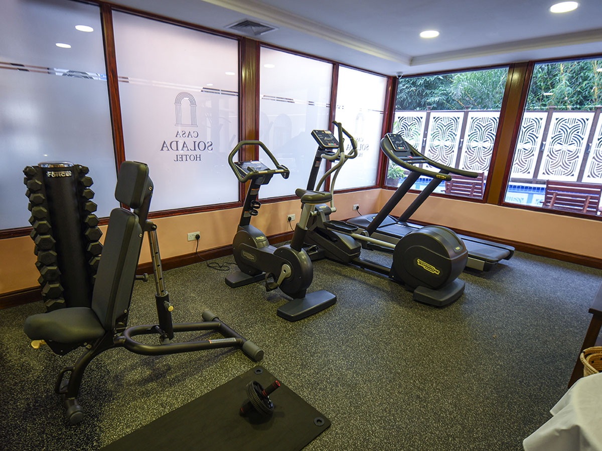 hotel gym and pool in Kampala